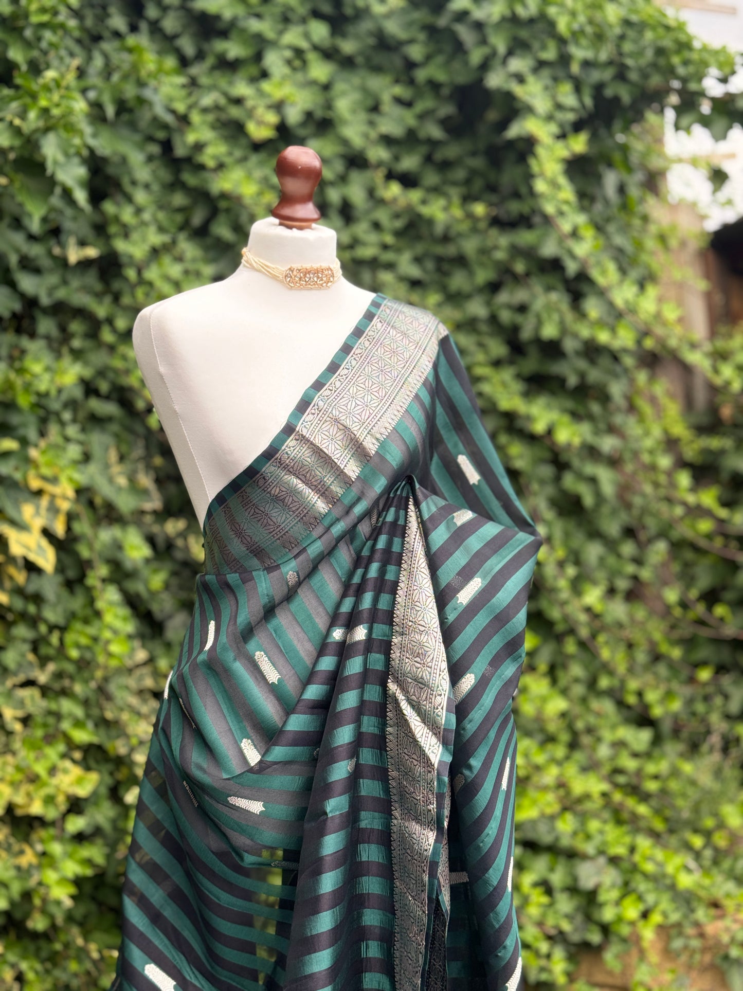 Striped Organza with Zari detail