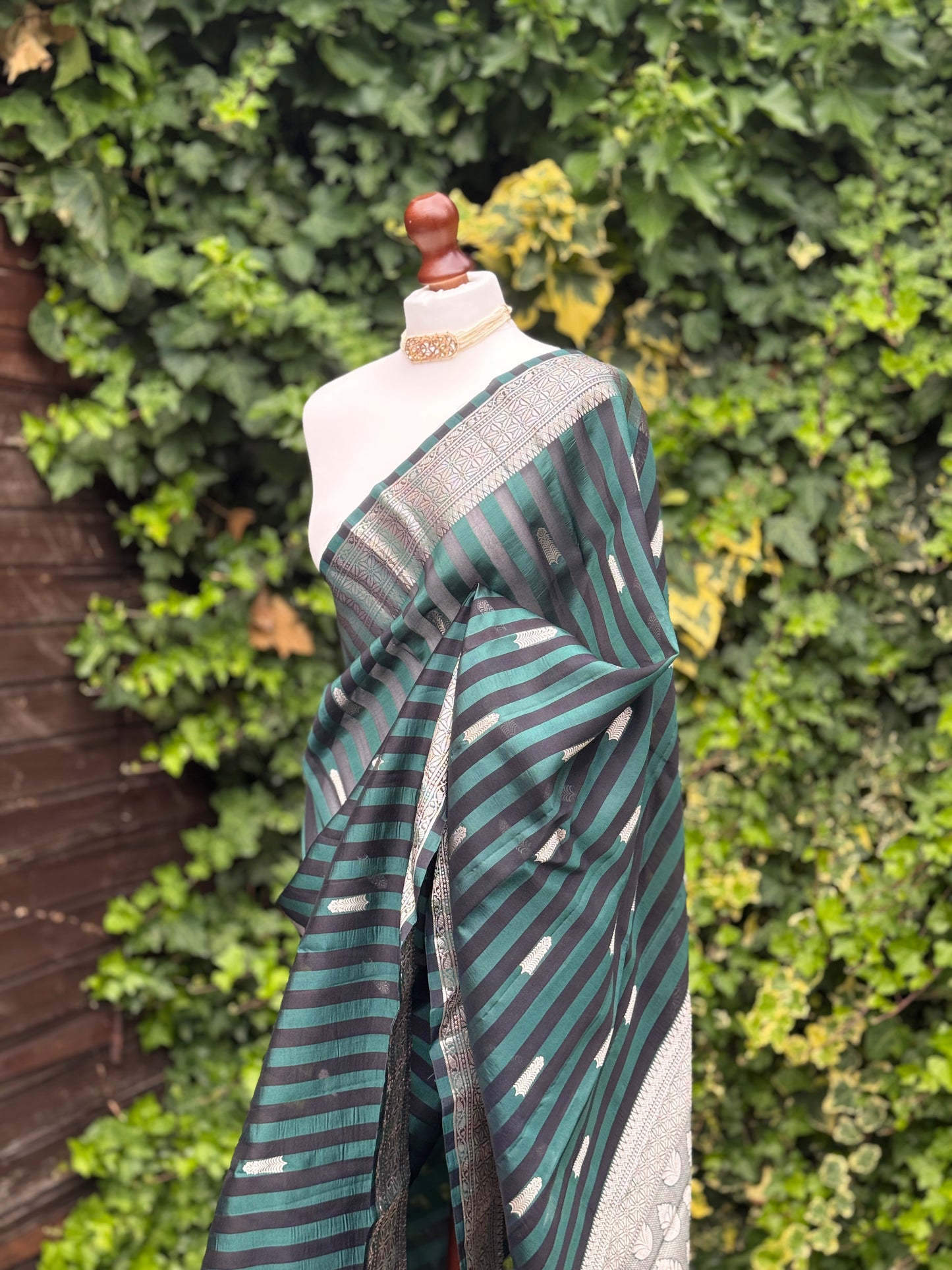 Striped Organza with Zari detail