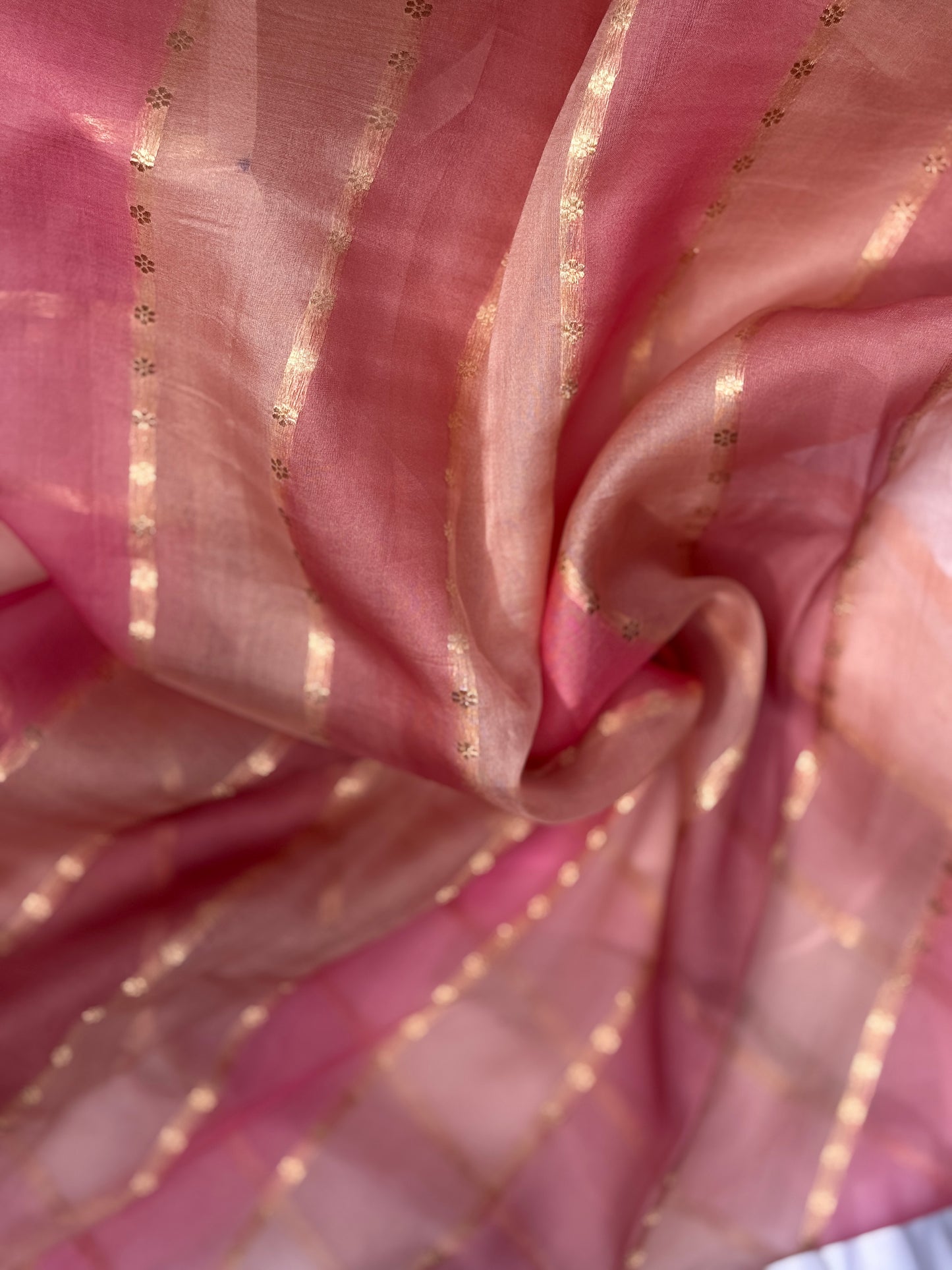 Pink Organza with Zari detail Saree
