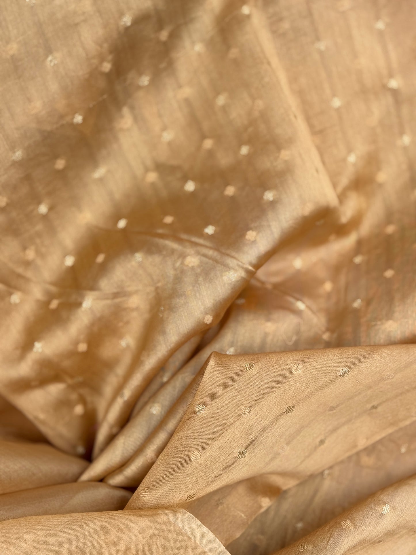 Gold Floral Organza Saree