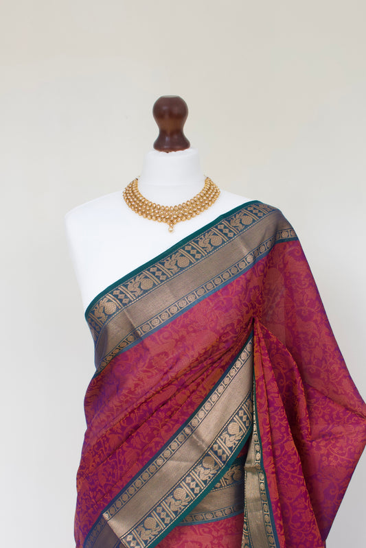 Vanasingaram - Dark Pink Nature Saree