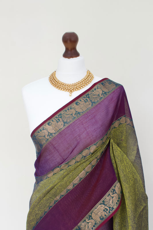 Vanasingaram - Sea Green Veena Saree